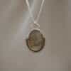 Handgemaakte zilveren ketting met dendrietagaat hanger