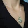 Handgemaakte zilveren ketting met dendrietagaat hanger